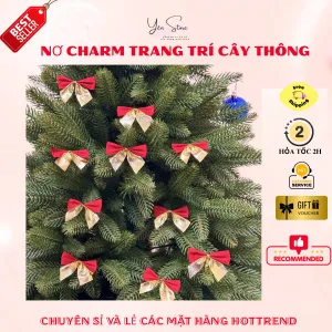 Set 6 Cái Nơ Trang Trí Cây Thông Noel Decor Nhà Cửa DIY YEN Store
